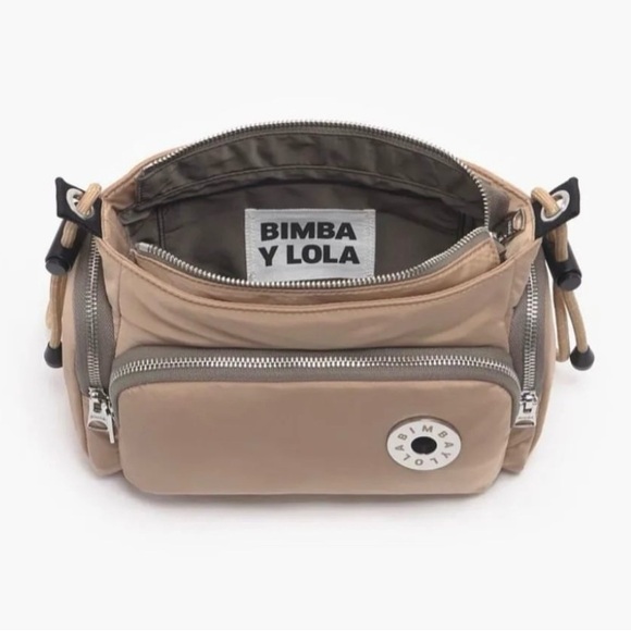 BIMBA Y LOLA Taupe Crossbody Bag Expandable Strap - Picture 9 of 16